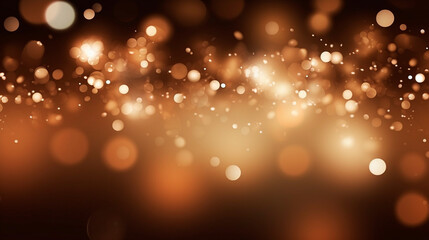 brown holiday background with Christmas transparent spots glare and shine glitter. New year design