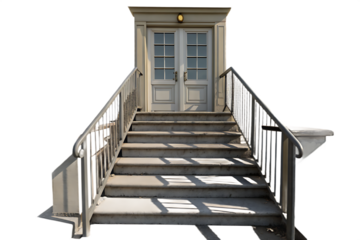 Digital png illustration of stairs and door on AI Generated by PNG
