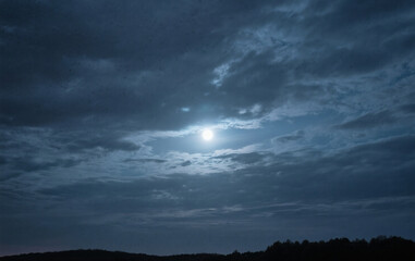 Fototapeta premium full moon over the sea