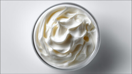 White Yogurt with Creamy Swirls and Glossy Texture