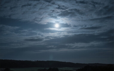 full moon over the sea