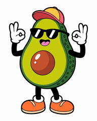 Whimsical anthropomorphic character illustration with a playful background