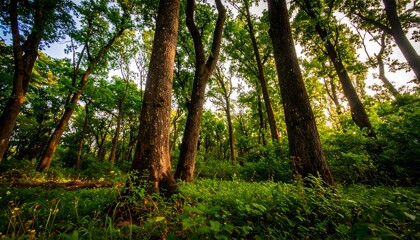 Fototapeta premium Forest Sunlight and Trees.