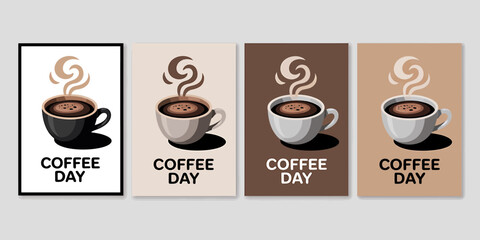 Four horizontal poster designs for marketing and advertising