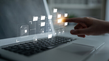 Digital file structure showing folder organization, file hierarchy, and document arrangement. File structure supports management, improves access, and file structure enhances clarity. Latch