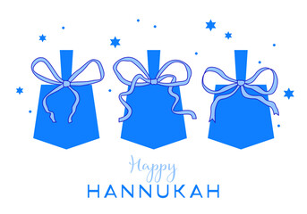 Blue Dreidel. Hanukkah background. Holiday dreidel
