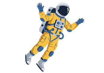 A vibrant astronaut floats in space, radiating a green glow. Bold, stylized illustration perfect for digital marketing and creative projects.