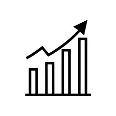 Ascending bar graph with arrow