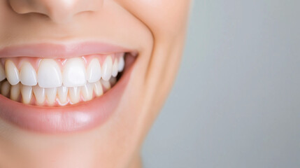 Bright smile showcasing healthy teeth and dental hygiene for oral care and health promotion