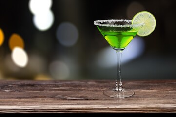 Tasty alcohol Martini cocktail drink in glass