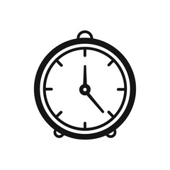Classic clock face line art on white background
