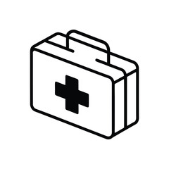 Continuous line art first aid kit box icon