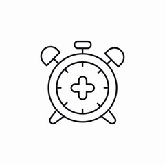 alarm clock plus add icon sign vector