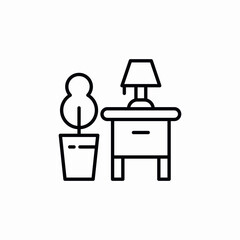 nightstand lamp icon sign vector
