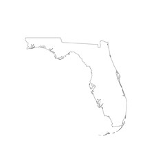 Florida State Outline Vector — Flat Design Map for Education, Business, and Sports