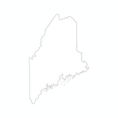 Maine State Outline Vector — Flat Design Map for Education, Business, and Sports