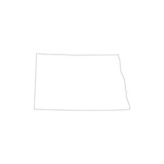 North Dakota State Outline Vector — Flat Design Map for Education, Business, and Sports