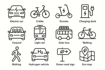 Icons of sustainable transportation: electric vehicles and eco-friendly mobility