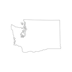 Washington State Outline Vector — Flat Design Map for Education, Business, and Sports