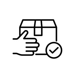 Package Delivery Handover Icon for E-commerce Websites Parcel Tracking 