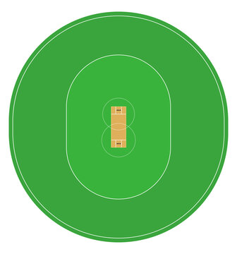 top view illustration of cricket field