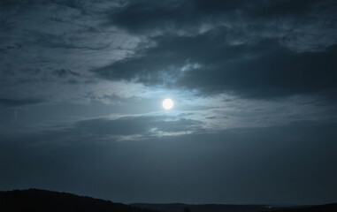 Fototapeta premium full moon over the sea