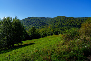 Naklejka premium Sunny Green Mountain Landscape