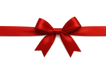 Fototapeta premium Red ribbon and bow for celebrations, gifts, and special occasion presents, isolated on transparent background