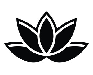 Minimalist black and white lotus flower illustration for peaceful designs