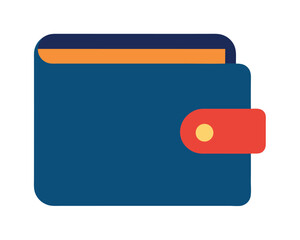 Blue wallet flat design style icon for business finance savings