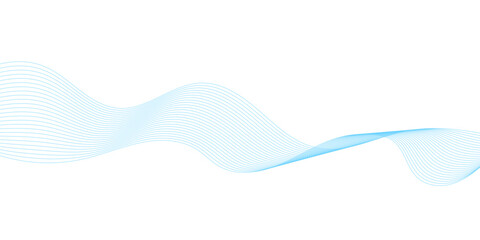 Abstract colorful blue lines on a white background. Blending gradient colors. Digital frequency track equalizer. Line art. Vector illustration.	