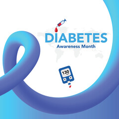 National Diabetes month is observed every year in November, it is the primary global awareness campaign focusing on diabetes. Vector illustration