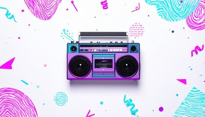 Retro party background with vintage music and abstract vector design