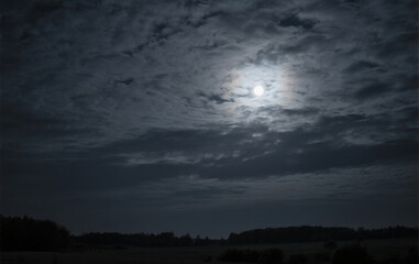 Fototapeta premium full moon over the sea