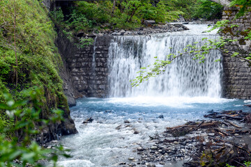 Fototapeta premium Taminaschlucht oberhalb von Bad Ragaz im Schweizer Kanton St. Gallen 