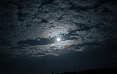 Fototapeta premium full moon over the sea