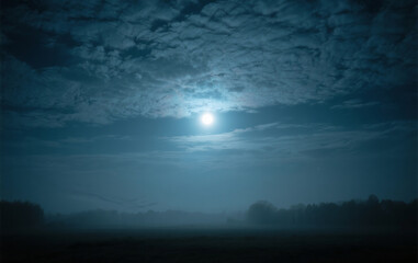 Obraz premium full moon over the sea