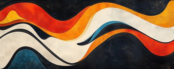 Vibrant abstract art with flowing organic shapes and bold colors