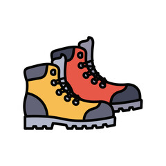 Colorful Hiking Boots Pair with Durable Design.