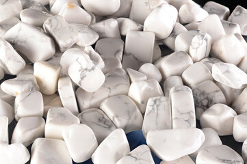 White polished stones texture background