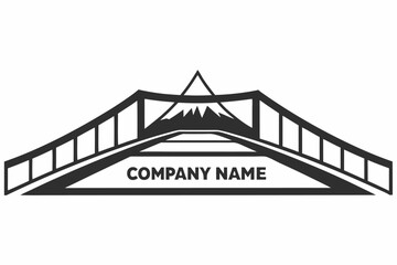 Obraz premium Minimalist Bridge Logo Design, Isolated on White Background, Elegant Icon