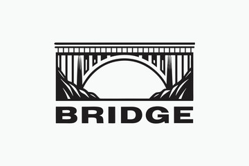 Minimalist Bridge with Arched Design Isolated on White