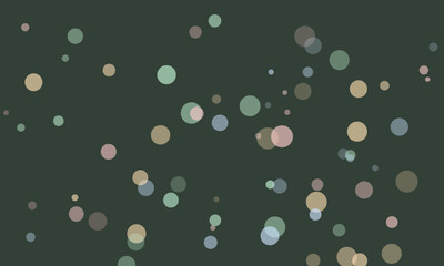Abstract Dark Green Background Pastel Circles Bokeh Effect