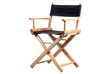 Isolated director's chair for film sets and creative studios high quality png isolated on transparent background