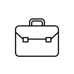 Minimalist Business Briefcase Line Art Icon