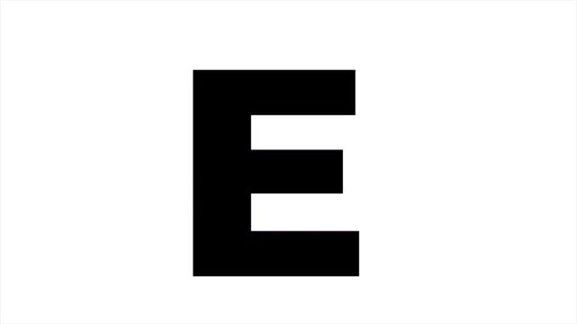 Glitched Letter E Animation   Digital Distortion Effect in Futuristic Style
