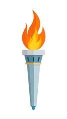 Flaming torch, flat style