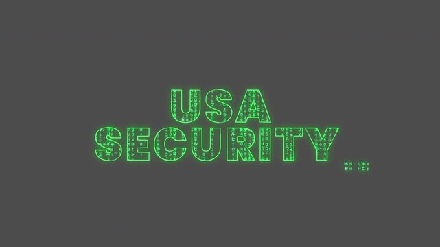 Matrix Style Usa Security Typing Animation + Alpha Channel