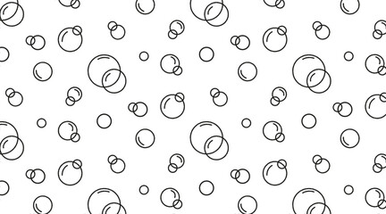 Seamless soap bubble pattern. Funny cartoon water bubbles with rubber duck style for bath and shower themes. Cute repeat wallpaper, fabric, scarf, wrapping paper and background design.