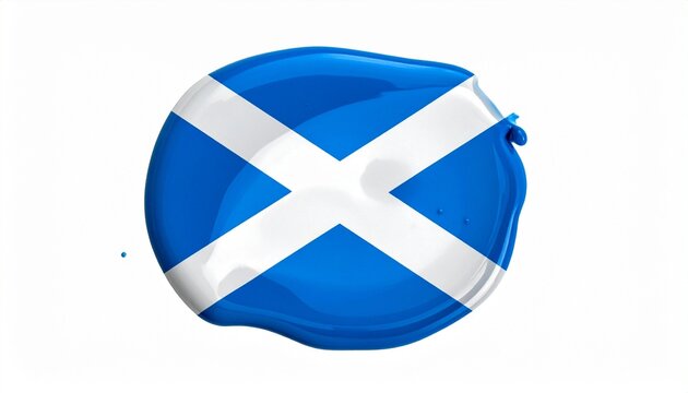 Scottish flag (Saltire) with white diagonal cross on blue field